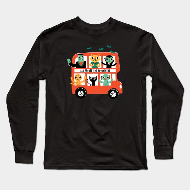 Spooky Bus Long Sleeve T-Shirt by DinoMike